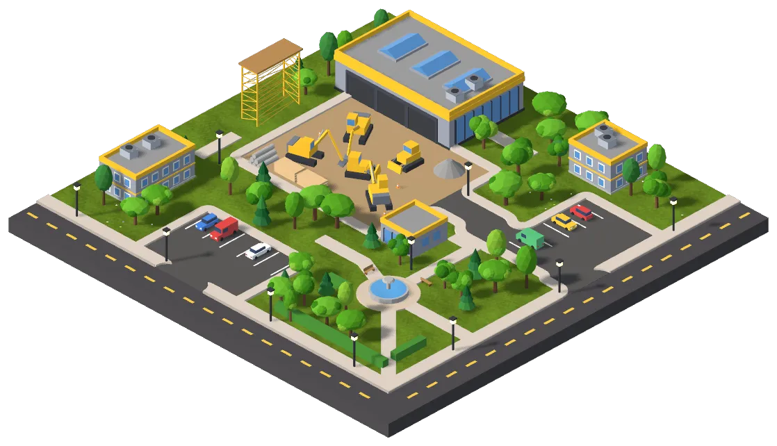 Isometric illustration of the Urban Renewal Company Prosperity